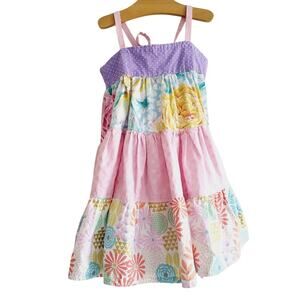 4/5 Handmade spring knot top twirl dress